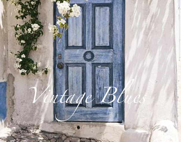 A  summer selection of  Vintage   blues  fabrics
